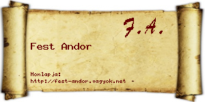 Fest Andor névjegykártya